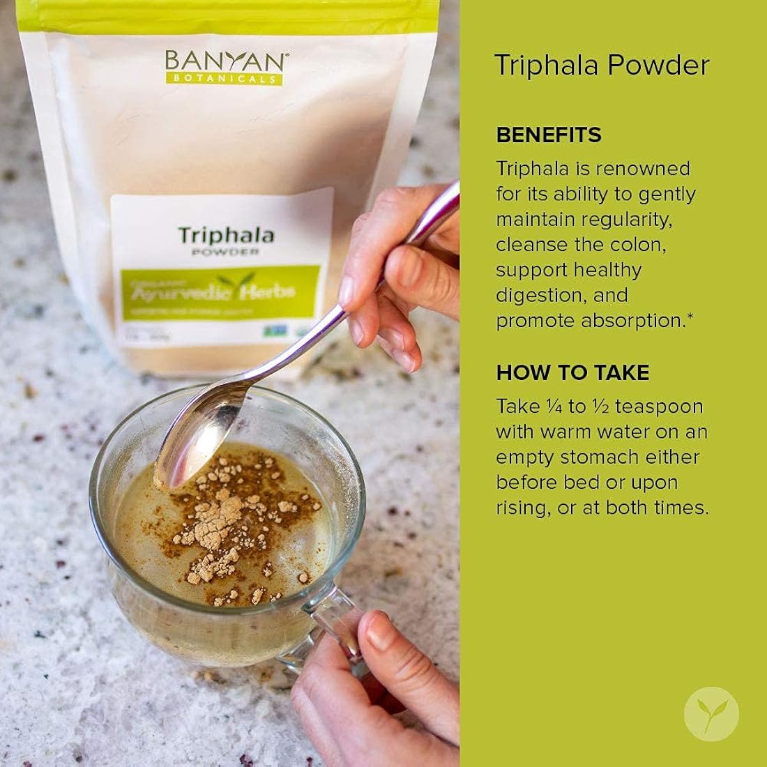 Suplemento Banyan Botanicals Triphala en polvo orgánica