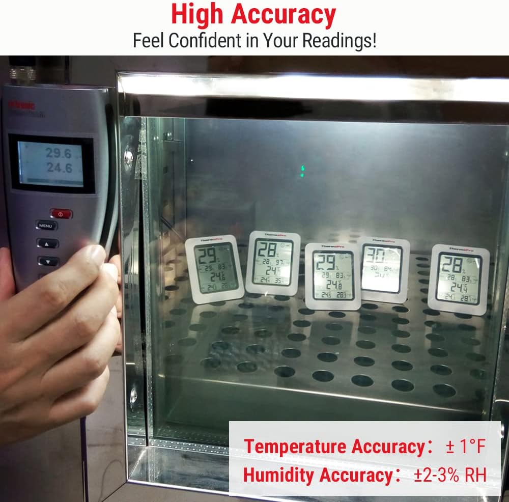 Termómetro y higrómetro digital ThermoPro TP50, monitor de temp.