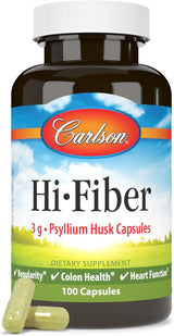 Cápsulas de Psyllium Husk, Carlson, 3 g, 100 cápsulas