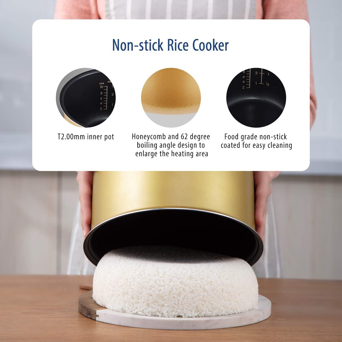 Arrocera COMFEE, 10 tazas, con tecnología de lógica difusa