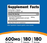 Extracto de maleza de cabra cachonda 180 cápsulas 600 mg