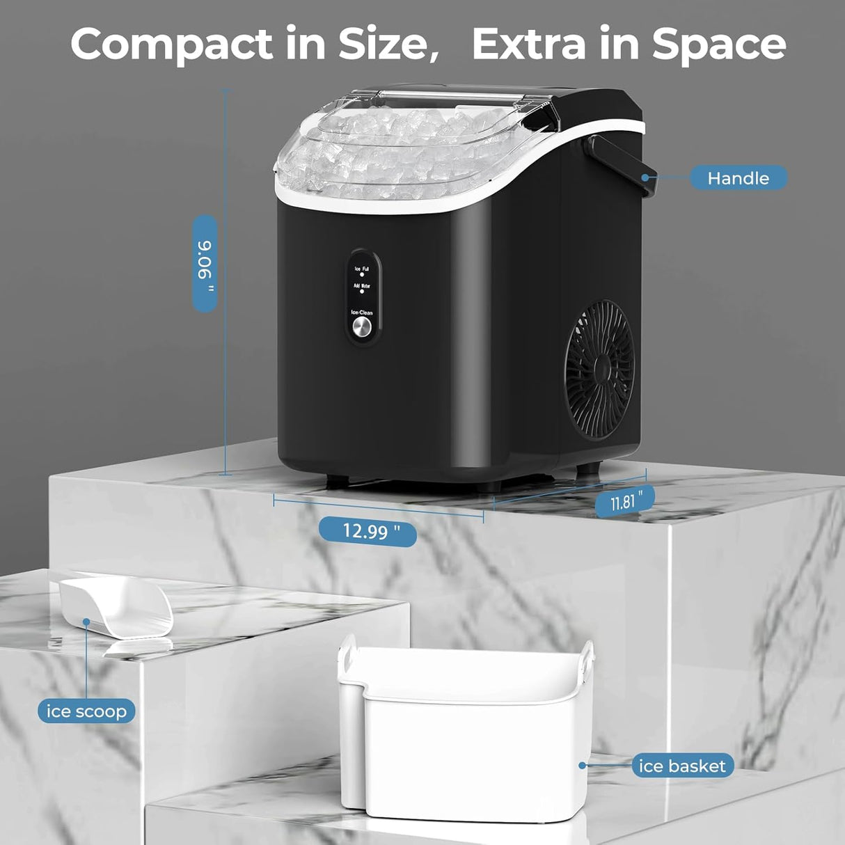 Máquina de Hielo Nugget, 35.5 lbs/24hrs, Autolimpiante, Modelo X