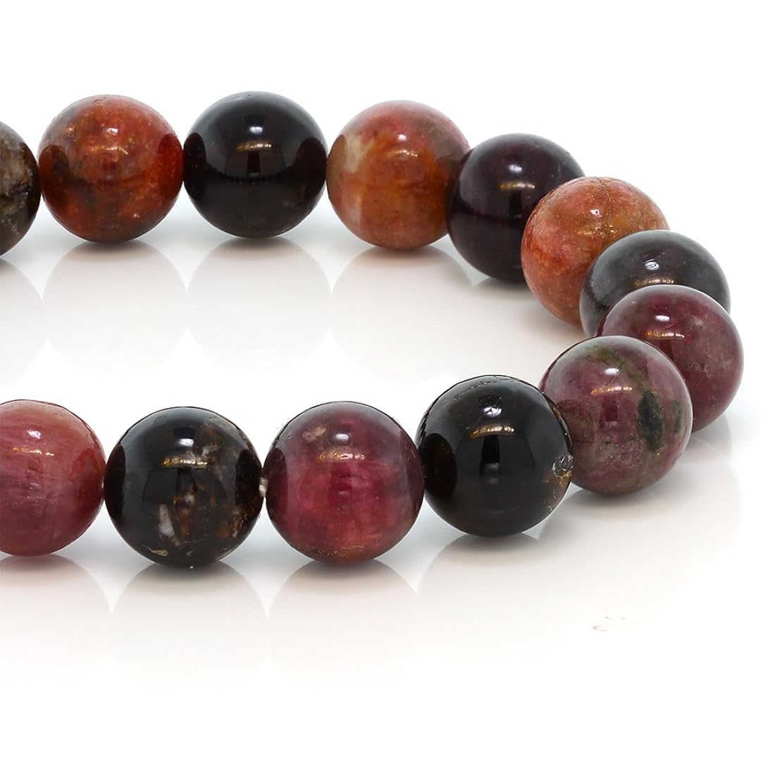 Pulsera 10mm Clásico Turmalina Redondo