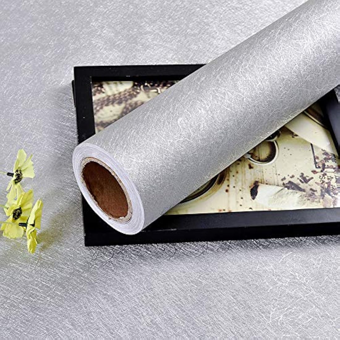 Papel pintado de seda, Plateado