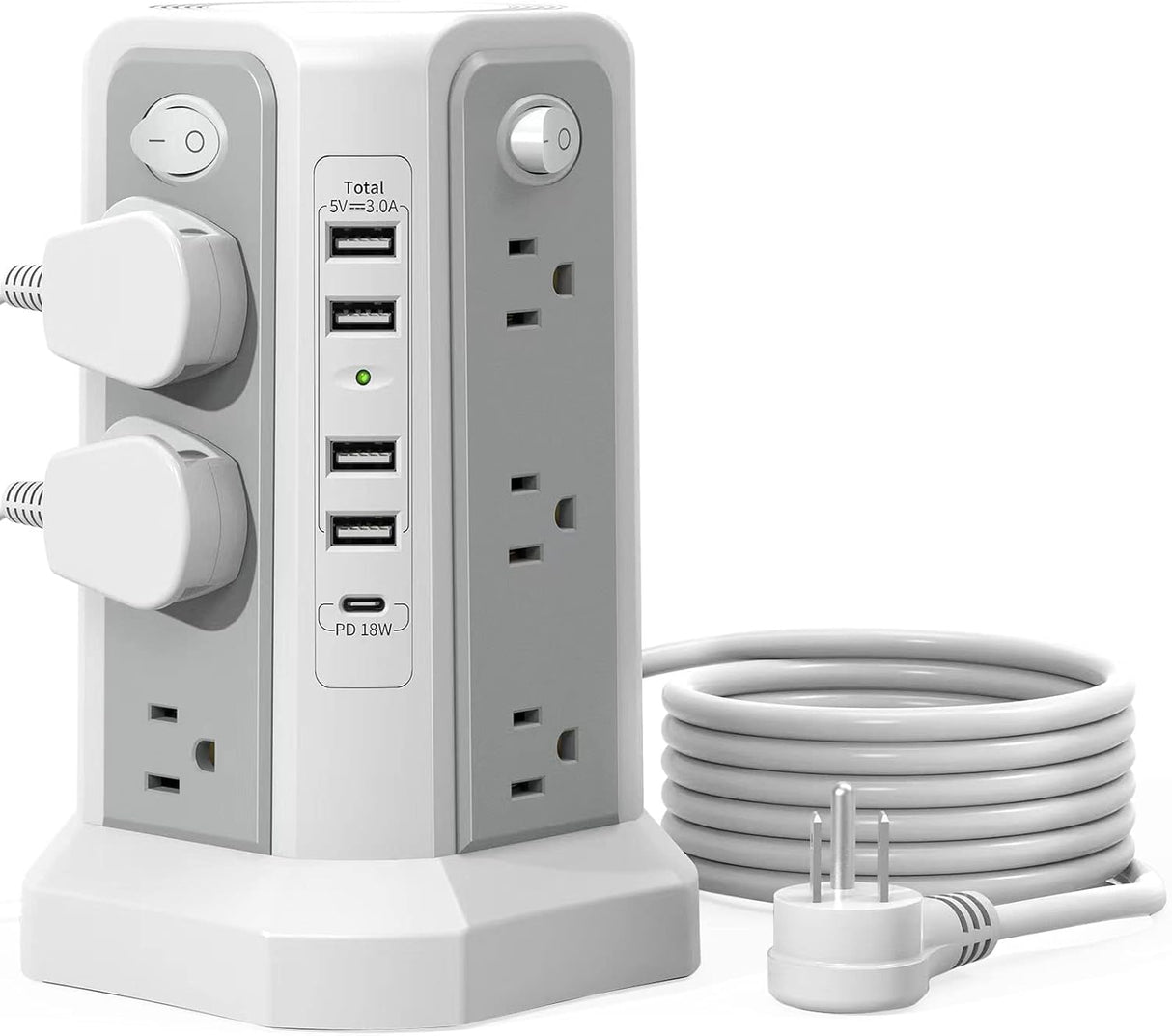 PASSUS - Regleta de alimentación con protector de sobretensiones