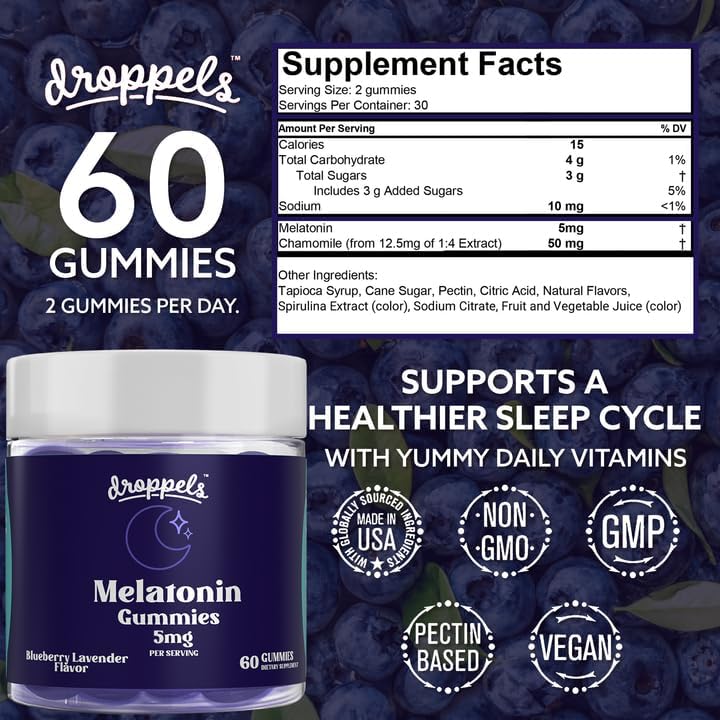 Gomitas vegana para apoyo al sueño, 60 unidades 5 mg,