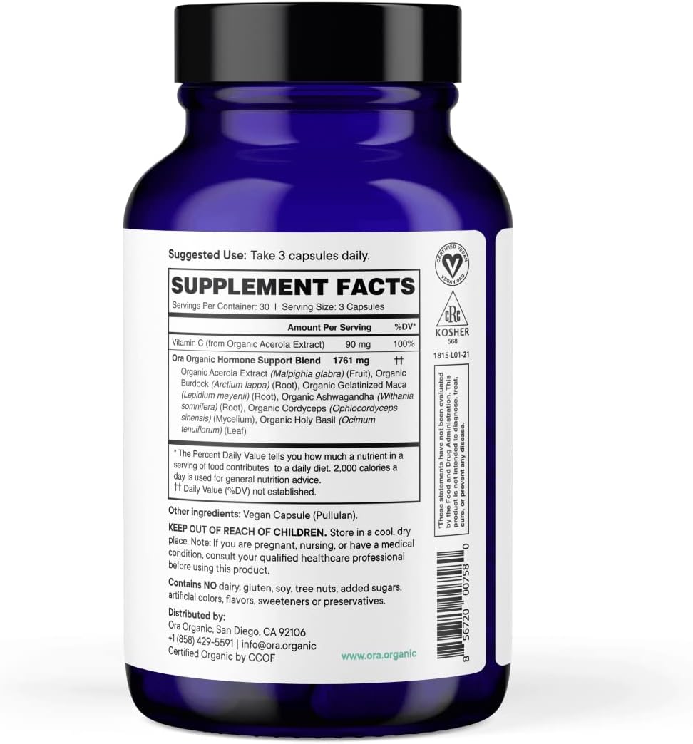Suplemento Hormonal Ora Organic - Equilibrio & Acné - 90 Cápsulas