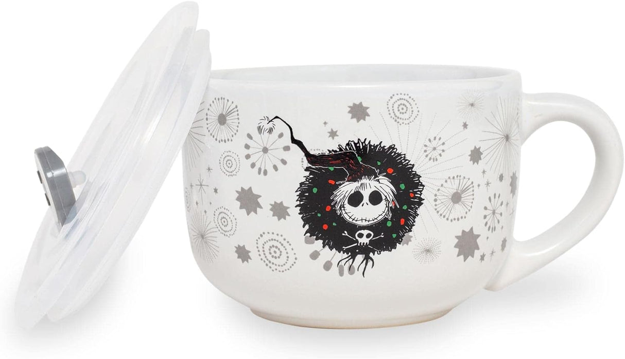 Tazón de Cerámica Disney Jack Skellington con Tapa Ventilada