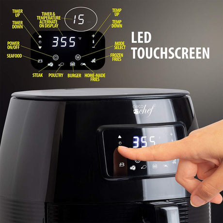 Freidora de aire Deco Chef 5.8QT digital, multiusos, con accesorios