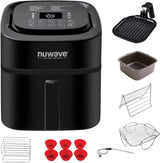 Freidora de aire Nuwave Brio 6 Qt, digital, con probe y accesorios.
