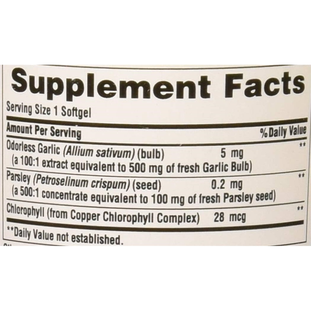 Suplementos Puritans Pride Ajo y perejil sin olor 250und