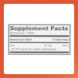 Rugby Zinc Sulfato 220 mg Comprimidos Suplemento 100u