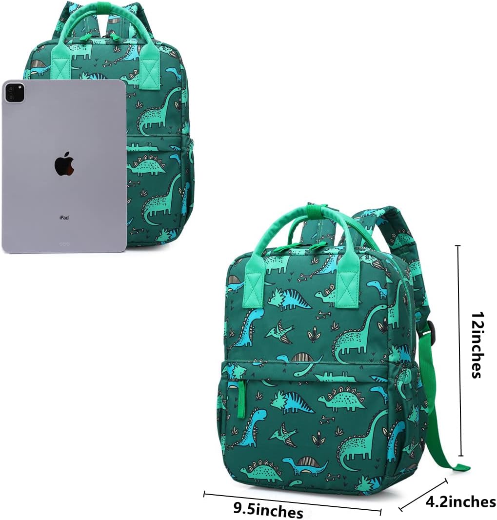 Bolsos escolar de dinosaurio para niño de 30 Cm Verde