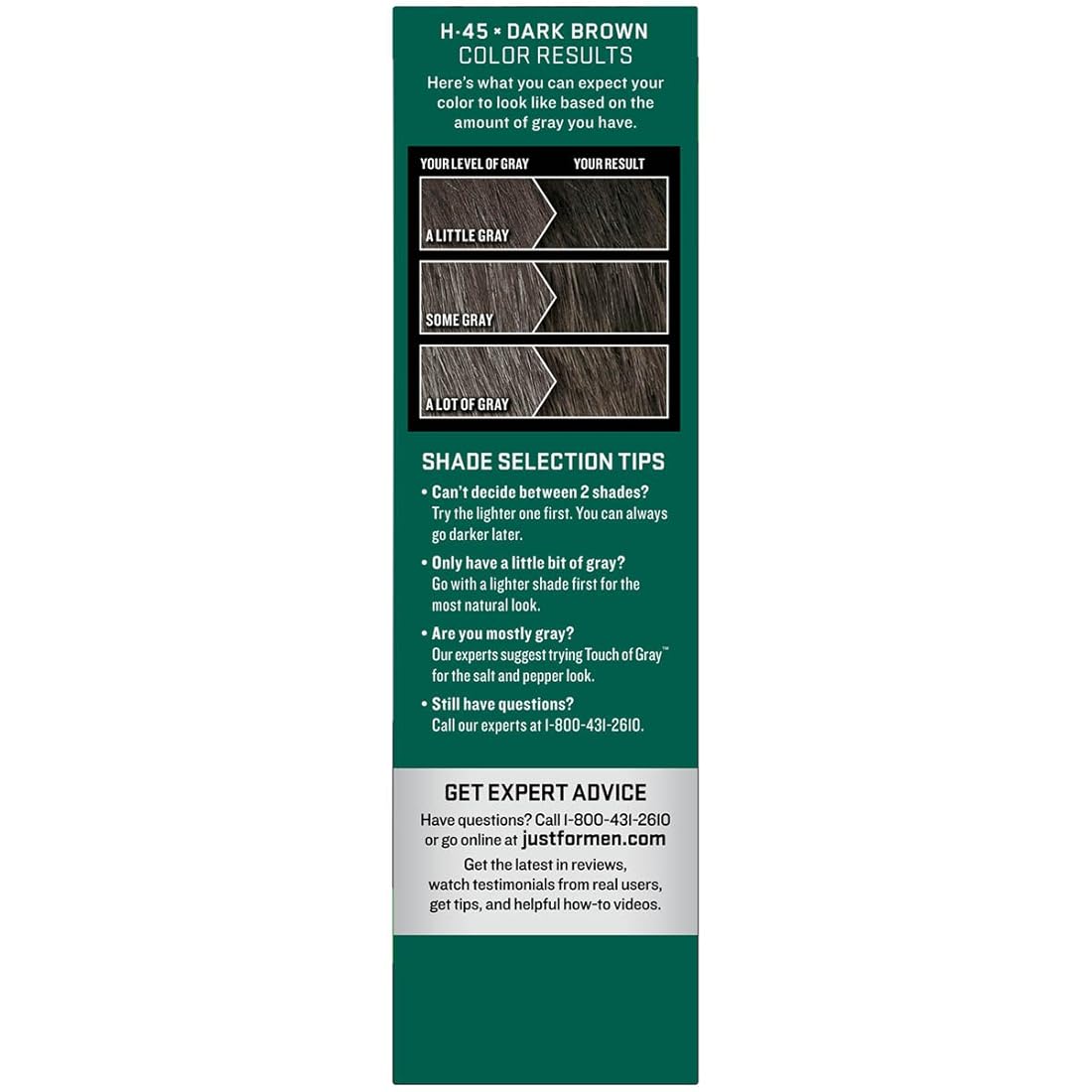 Color de cabello para hombres marrón oscuro (paquete de 3)