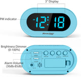 Reloj Despertador Infantil con Snooze, Dimmer y Volumen Ajustable