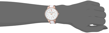 Reloj de pulsera en tono dorado rosa y blanco para mujer