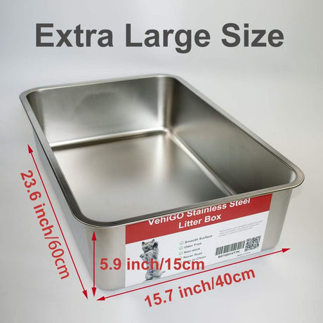 Caja de arena de metal extra grande para gatos VehiGo