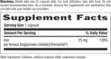Suplemento de hierro fácil y vegano Country Life Ferrochel 25mg