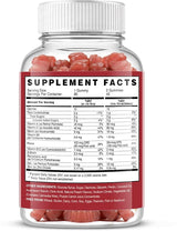 Suplemento de gomitas de hierro veganas, con vitamina C, A
