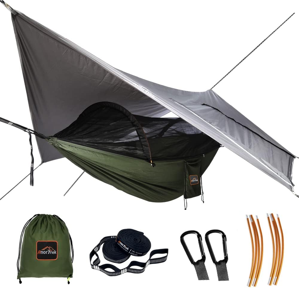 Hamaca Doble con Mosquitera y Lona Impermeable, Modelo 230T
