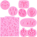 Molde Silicona Halloween Zixiang, 8 Piezas, Calabaza y Fantasmas