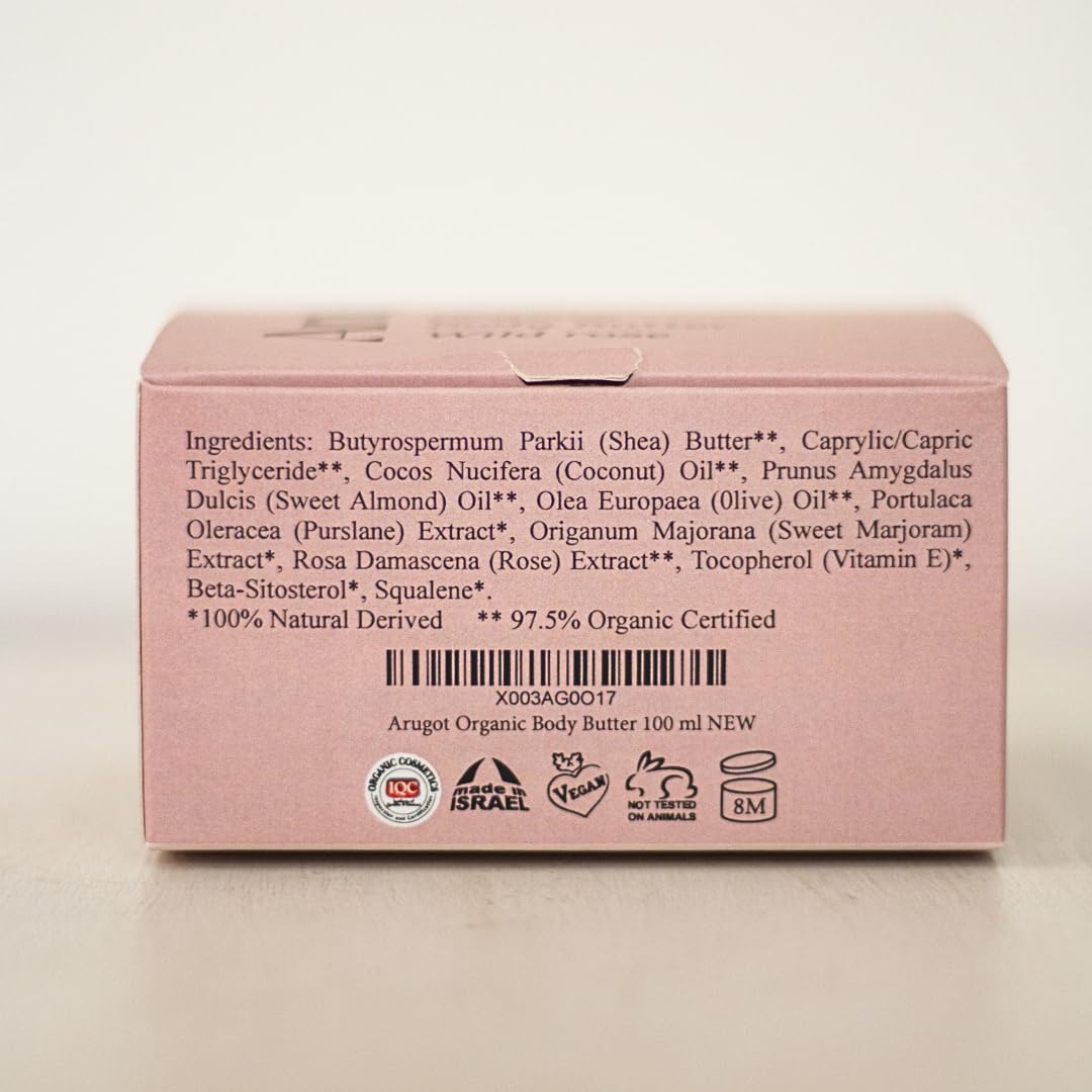 Manteca Corporal Orgánica de Rosa Silvestre, Hidratante Vegano