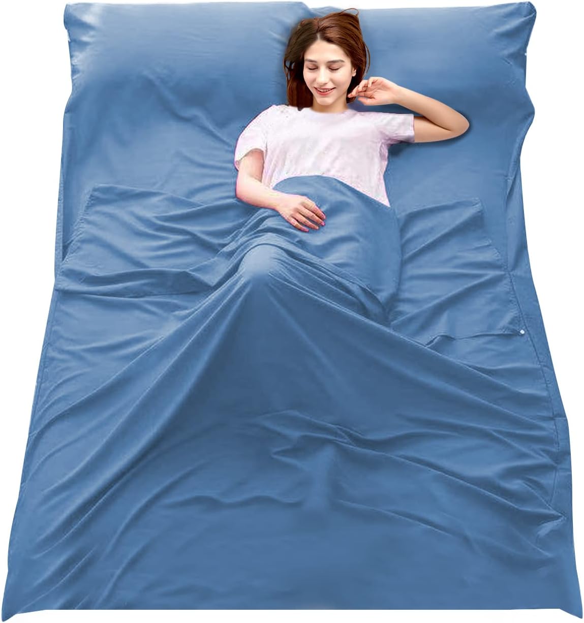 Saco de dormir para camping azul