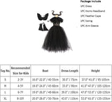 Disfraz de Bruja para Niñas OBEEII, Vestido de Tul de Halloween