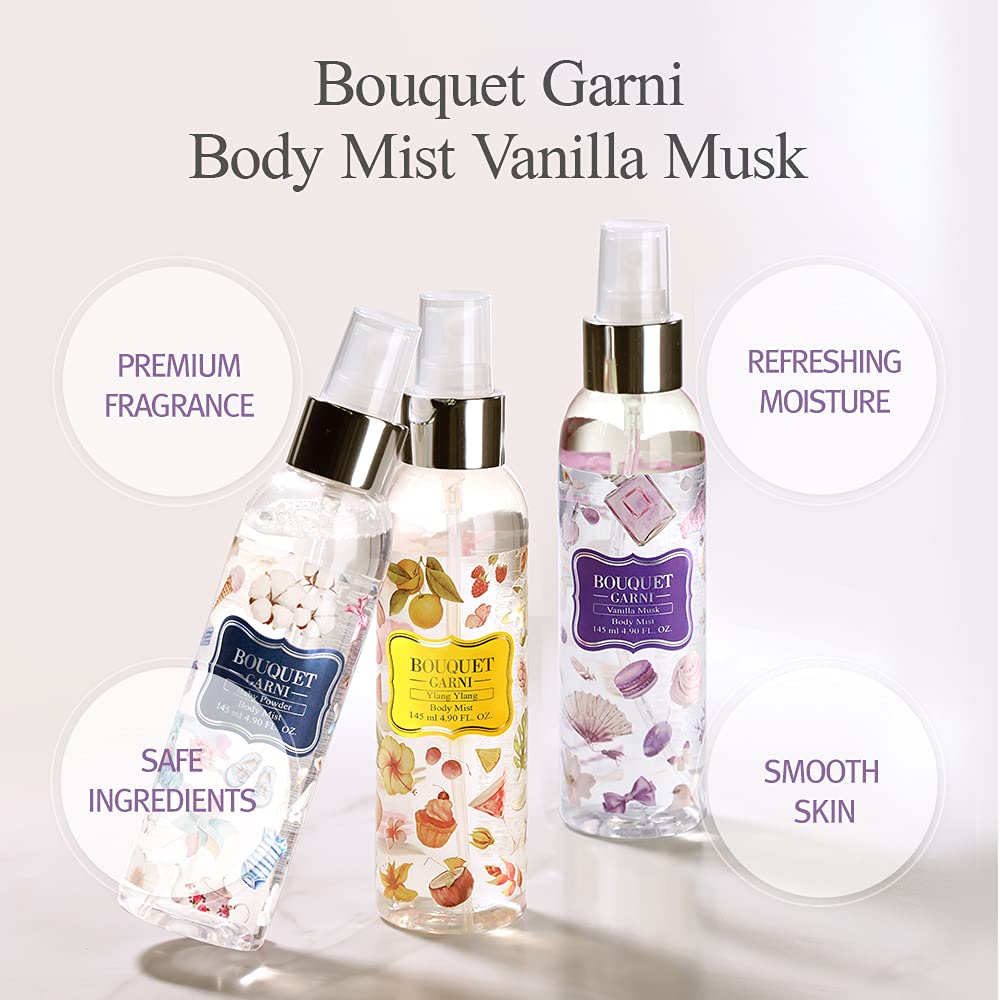 Body Spray Vanilla Musk con Vitamina E y Citrus Acid para Mujeres