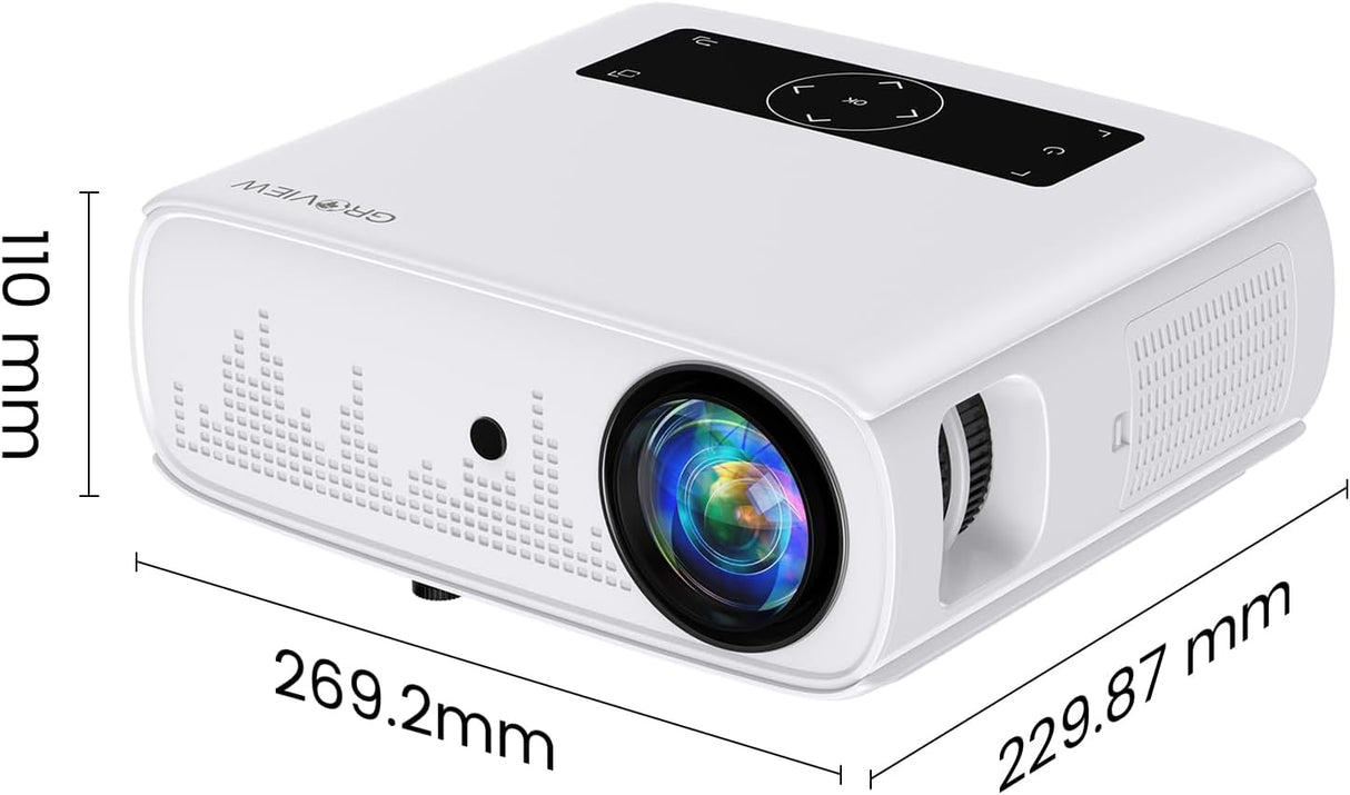 Proyector GROVIEW 15000lux 1080P WiFi Bluetooth, 490ANSI
