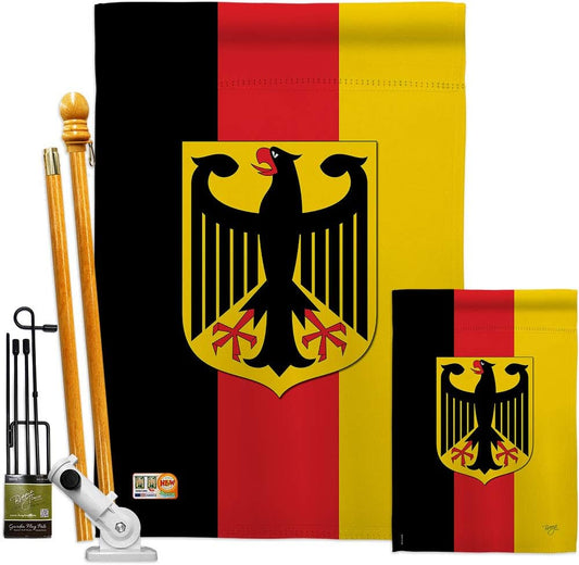 Nacionalidad Alemania Garden House Banderas Kit Regional Nación Internacional Mundo País Particular Área Pequeña Decorativa Patio Banner Doble Cara Hecho en Estados Unidos 28 X 40