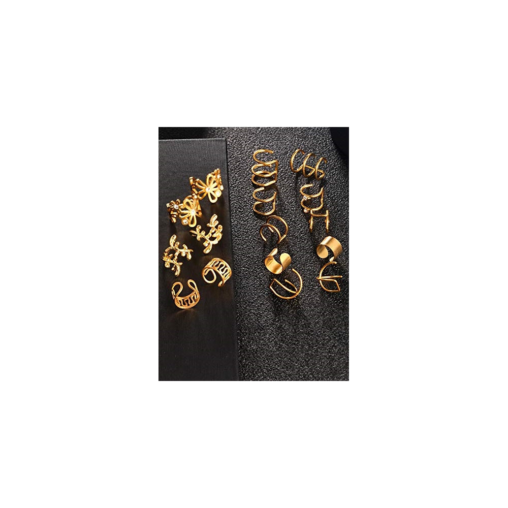 Aretes de acero inoxidablesin perforación para mujer 8 pares