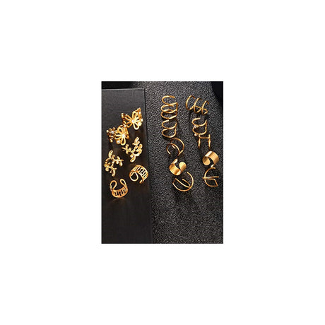 Aretes de acero inoxidablesin perforación para mujer 8 pares
