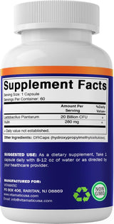 Vitamatic Lactobacillus Plantarum - 20 Mil Millones - 60 Caps