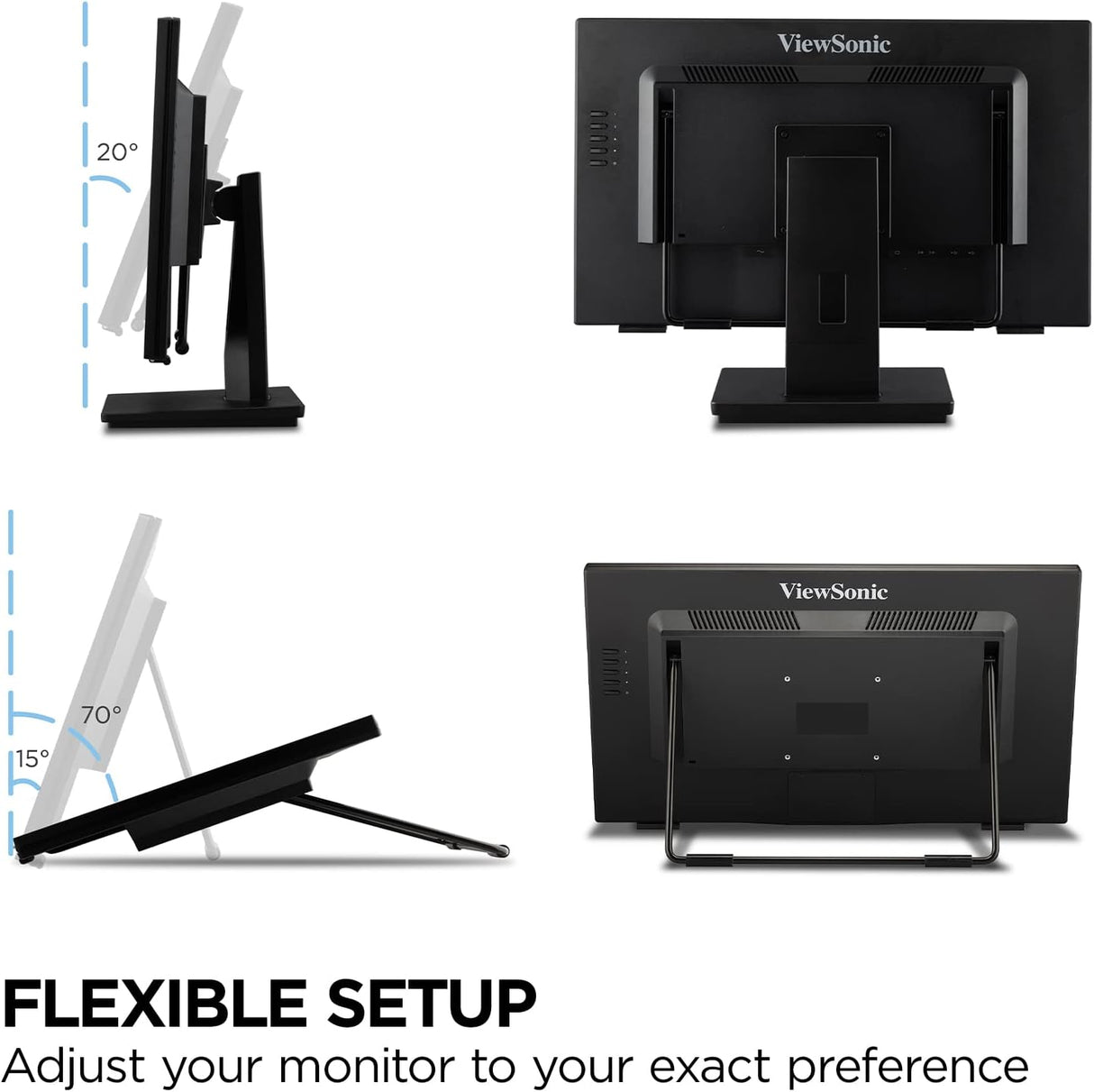 Monitor táctil ViewSonic TD2465 24 1080p, HDMI, USB, ergonómico