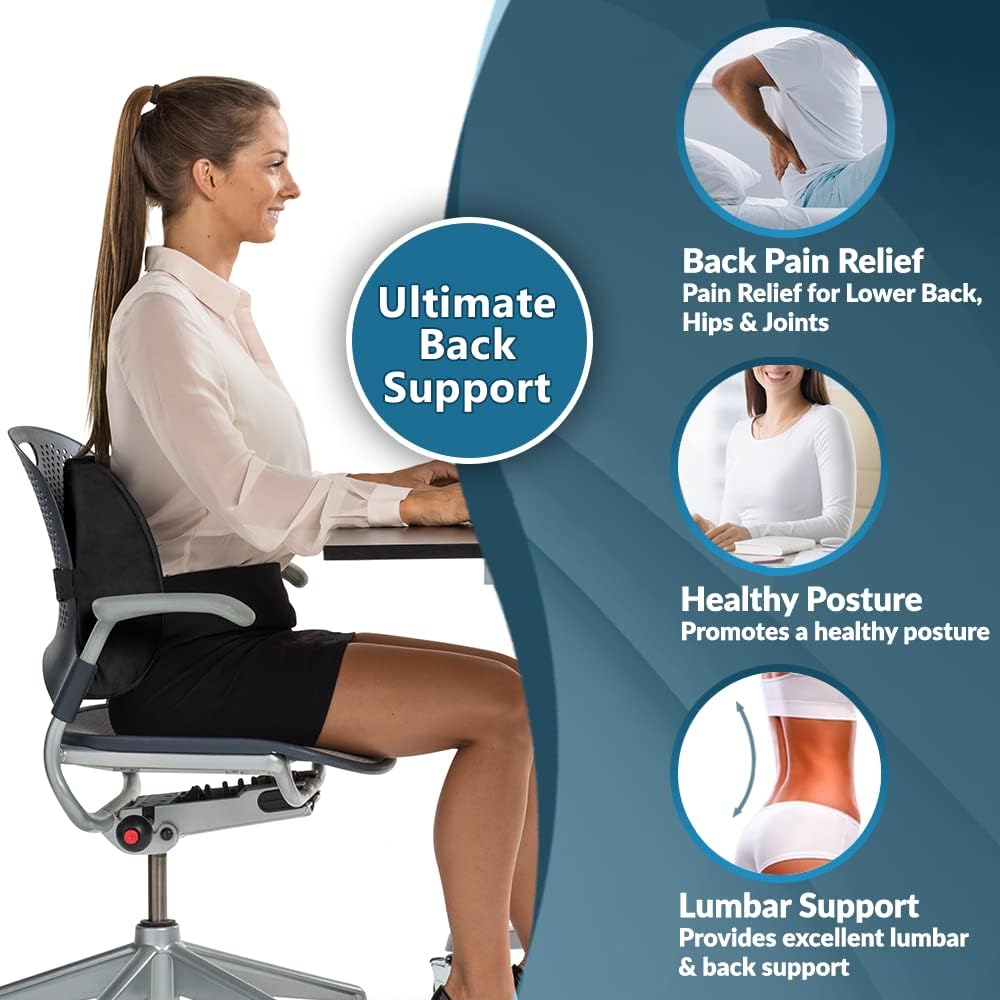 Cojín Lumbar ComfiLife - Espuma Memoria, Malla 3D, Ajustable