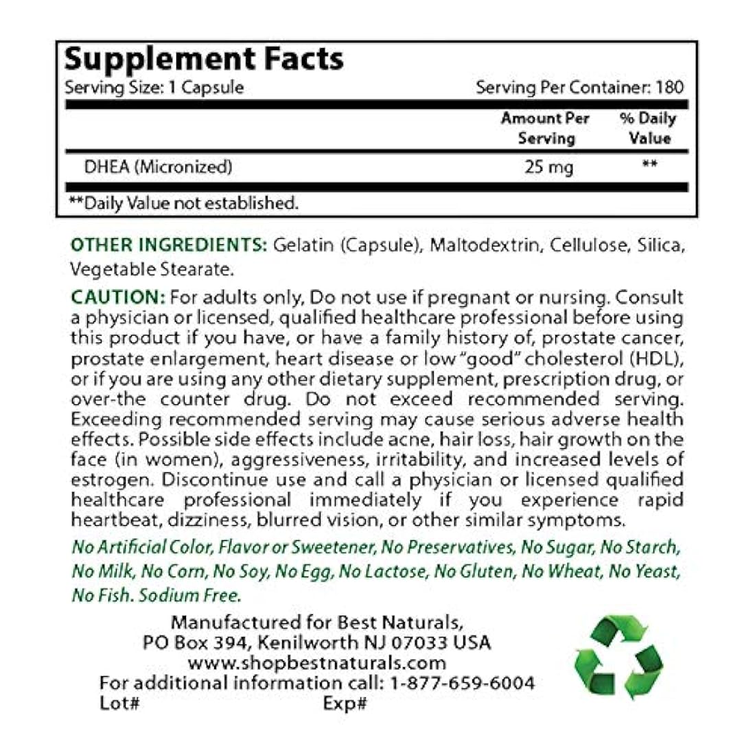 Mejor Naturals, MICRONIZADO 25  mg 180