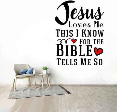 Adhesivo Pared Jesús Me Ama - Vinilo Decorativo Citas
