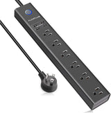 AUOPLUS - Regleta protectora de sobretensiones con USB, tira
