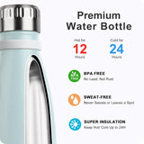 Botella de Agua 12 oz - Acero Inoxidable Aislada - Antifugas