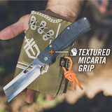 Cuchillo de bolsillo plegable color gris