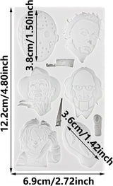 Moldes de Fondant de Personajes de Terror - Silicona para Repostería