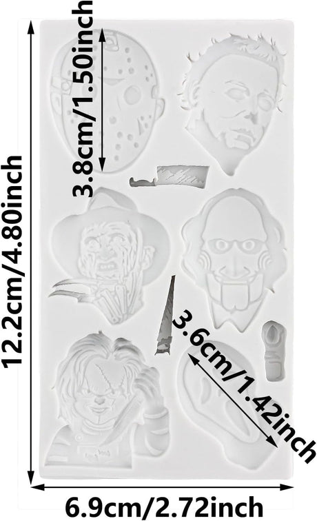 Moldes de Fondant de Personajes de Terror - Silicona para Repostería