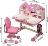 Set Escritorio y Silla Ajustable para Niñas, Ergonómico, con Cajón