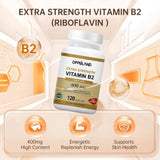 Suplemento de Vitamina B2 Riboflavina, 400 mg, 120 cápsulas