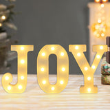 Letrero LED Joy, decoración navideña, 3 luces, batería, interior