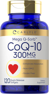 Carlyle CoQ10 300mg | 120 Softgels | Con Pimienta Negra