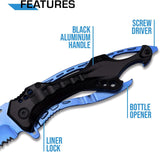 Cuchillo táctico plegable con clip, asistencia por resorte - MT-A705