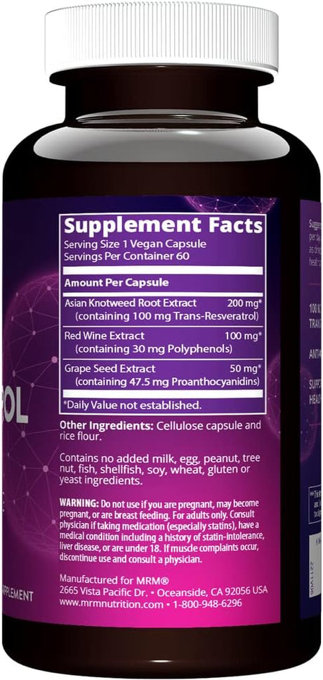 MRM Nutrición Resveratrol 100 mg trans-resveratrol natural