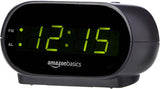 Reloj despertador digital ovalado con luz nocturna y respaldo
